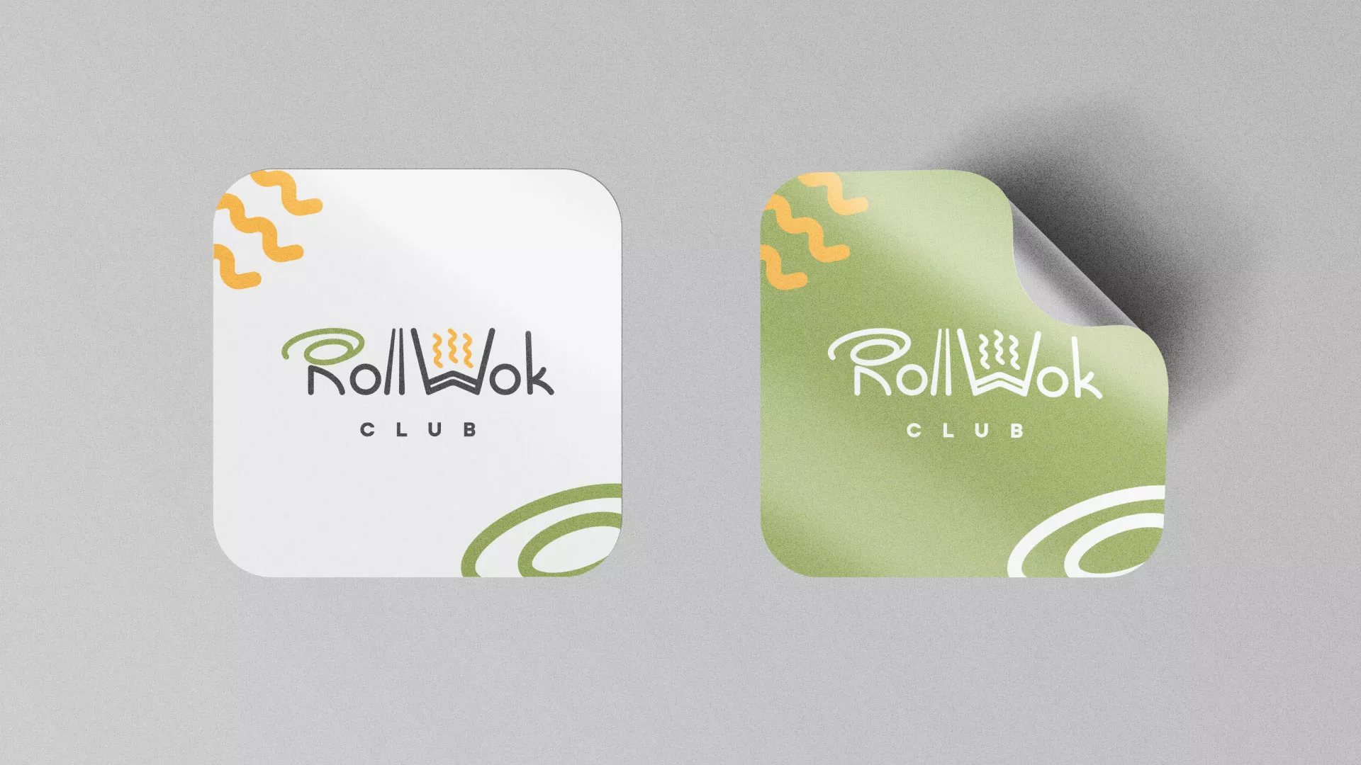 Разработка логотипа и фирменного стиля суши-бара «Roll Wok Club» в Находке